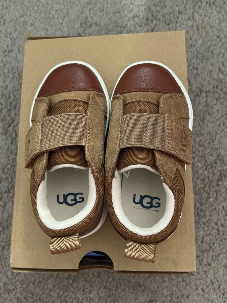 Ugg Kids Brown Suede & Leather Velcro Sneakers